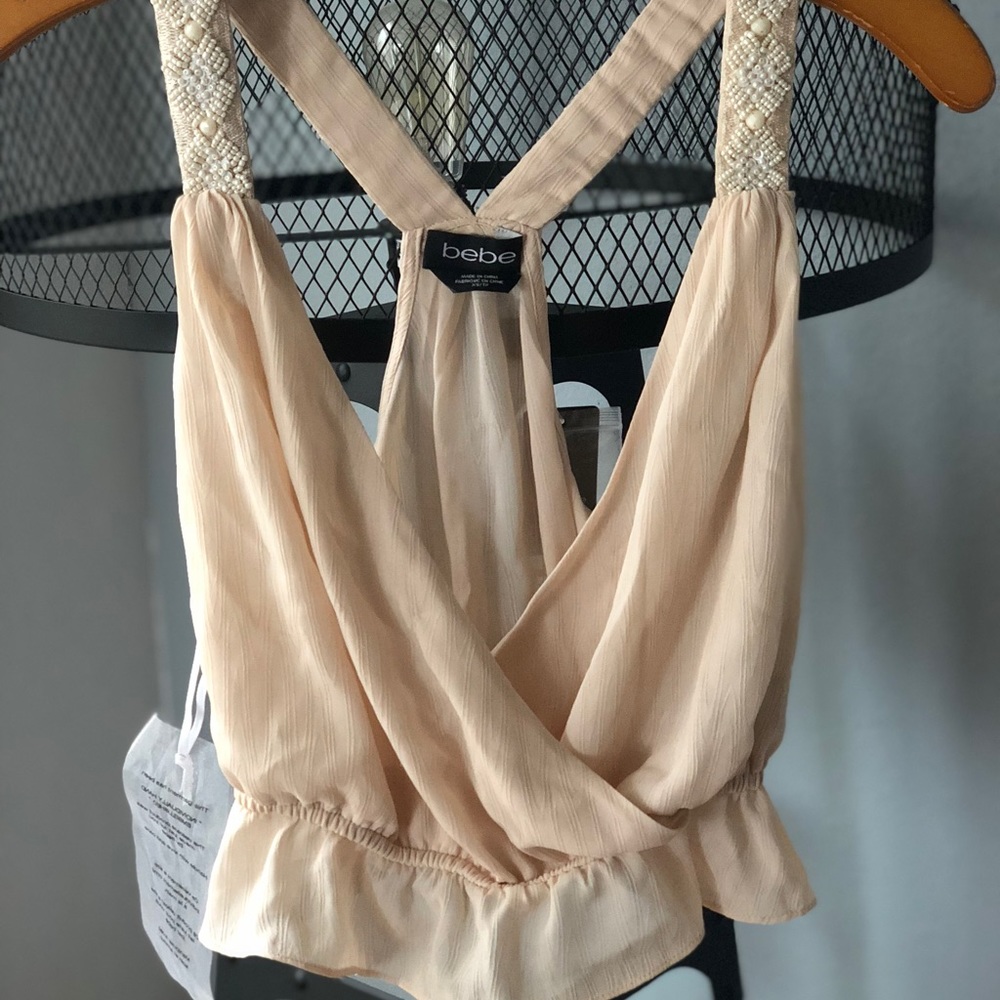 Brand New Never Worn Bebe Beaded Crop or Tank Top